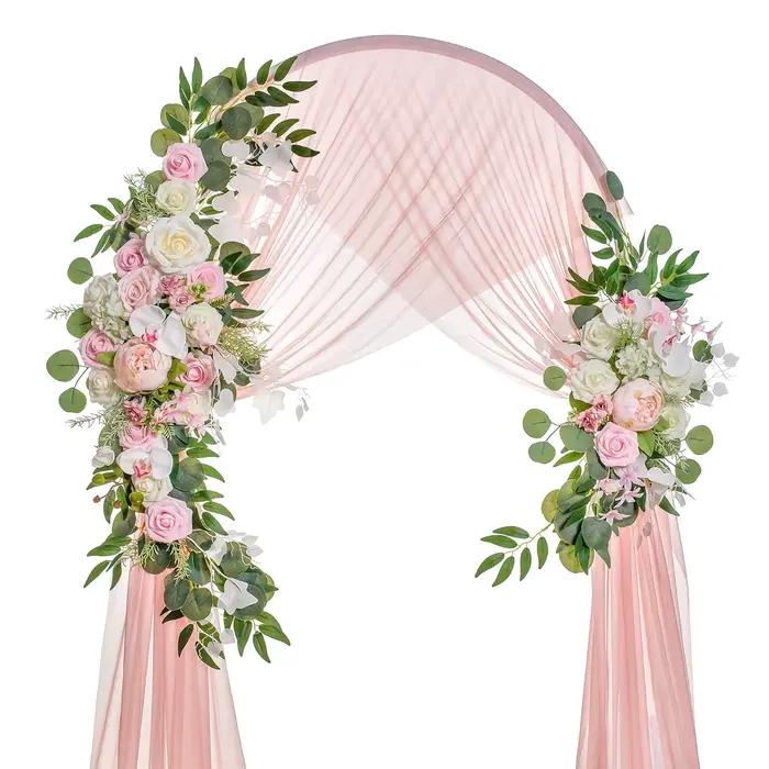 Lot de 2 guirlandes florales artificielles en soie pour arche de mariage, grandes guirlandes bohèmes
