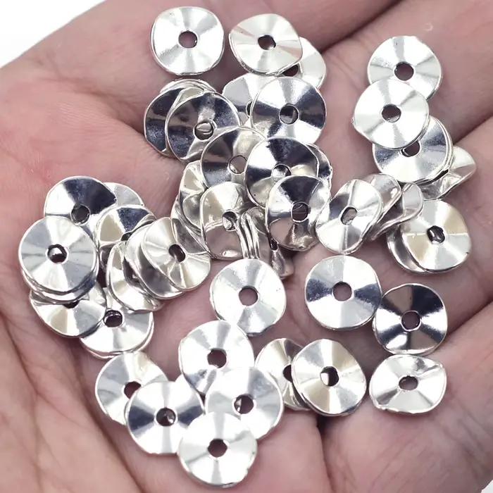 Boucles d'Oreilles Rondes en Forme de Vague, Perles d'Espacement, Anneau Tortuose, pour Bracelets à 