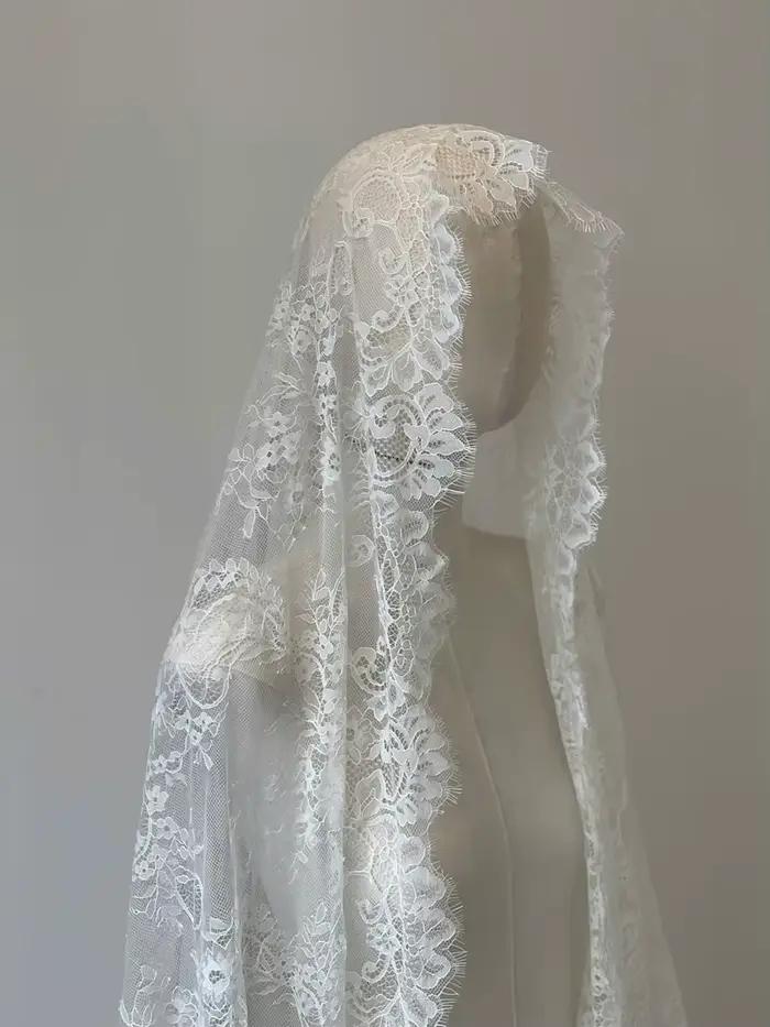 Voile de mariée cathédrale en dentelle Chantilly, voile de mariée en dentelle cils, accessoires de r