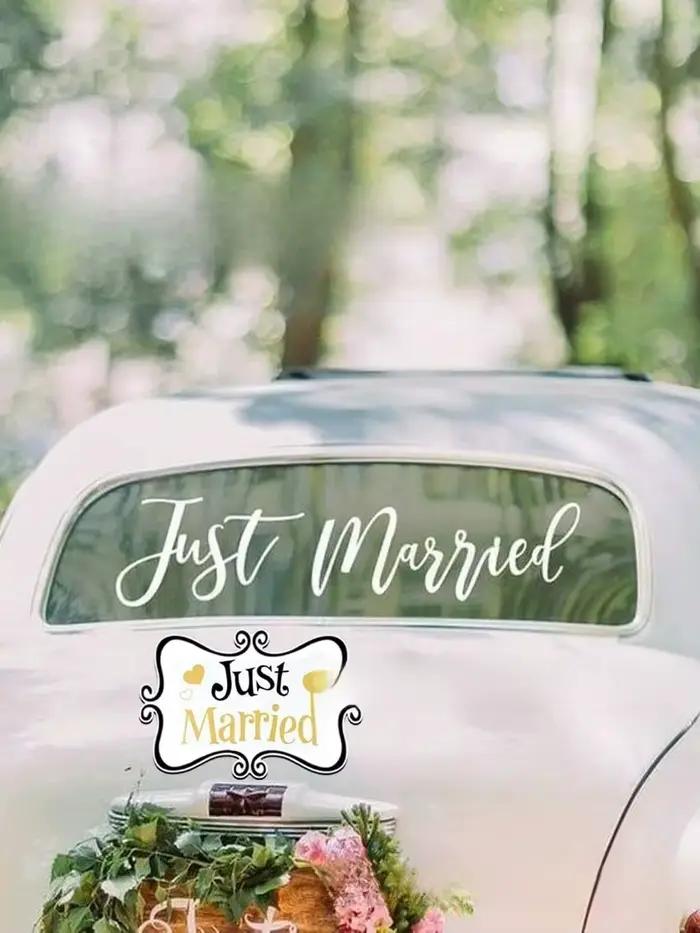 Autocollant de voiture juste défaut, décoration de fête préChristophe de patients de mariage, décalc
