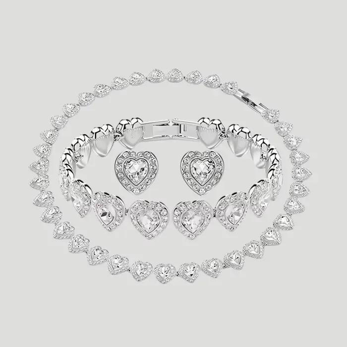 Ensemble de bijoux rond très vendu, comprenant des boucles d'oreilles, un bracelet et un collier, po