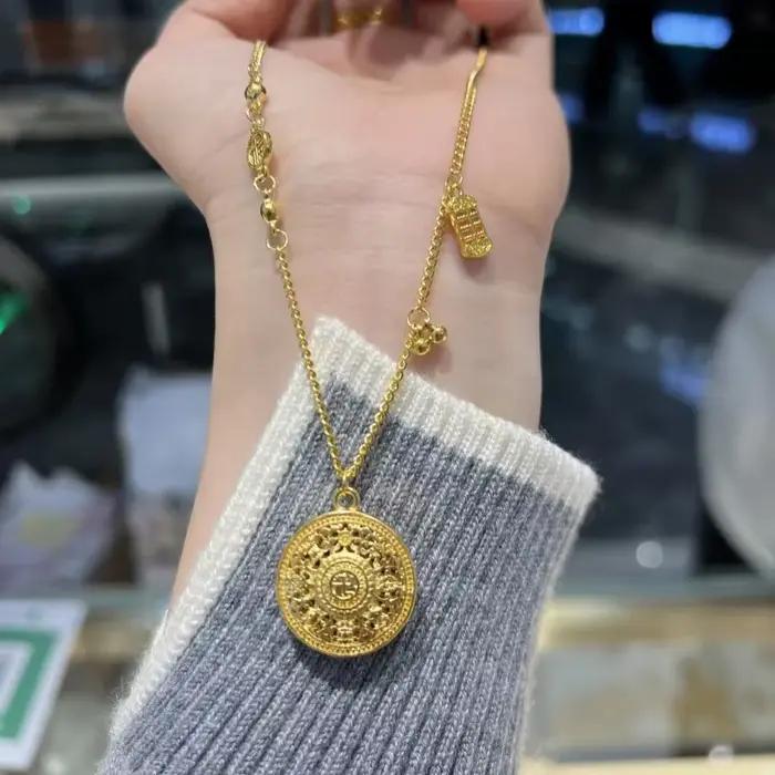 Briex Jewelry – collier boussole à huit trésors en or véritable 18 carats pour femme, pendentif de l