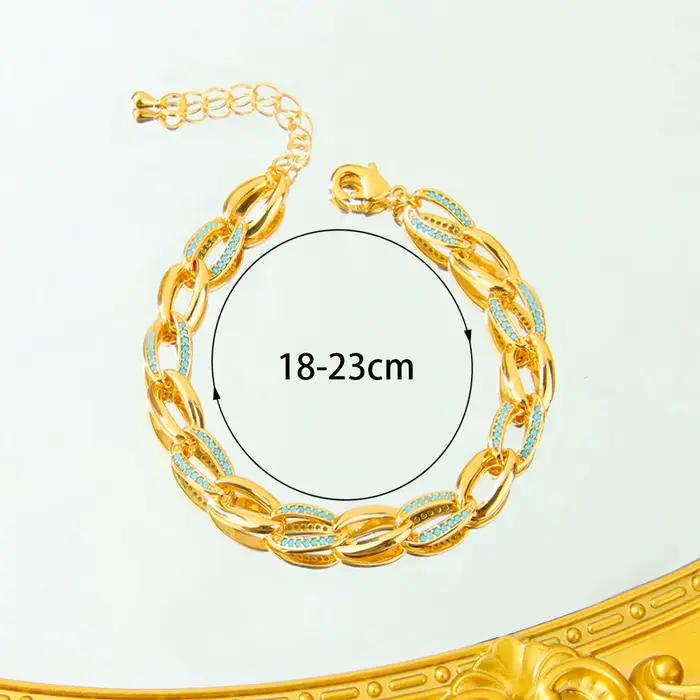 Parure de bijoux en zirconium plaqué or 21 carats, style Dubaï, pour mariée nigériane, comprenant co