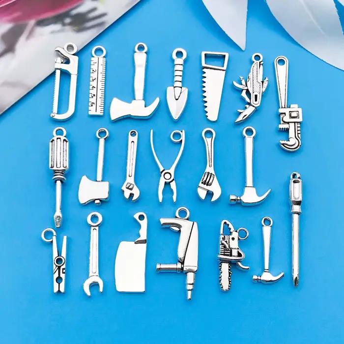 Lot de 20 pièces / Série d'outils en argent antique pour la fabrication de bijoux fantaisie DIY, acc