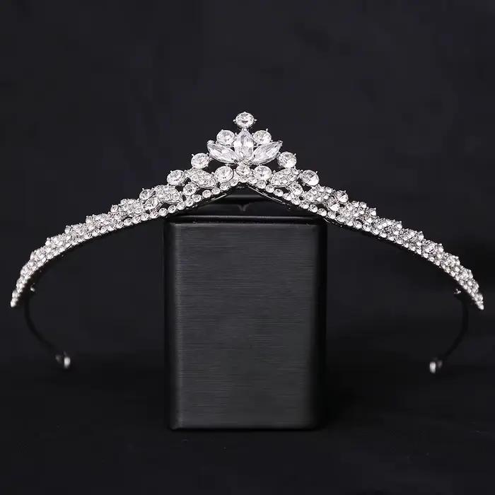 Couronne diadème de princesse pour femmes et filles, petite diadème de mariée en zircone pour mariag