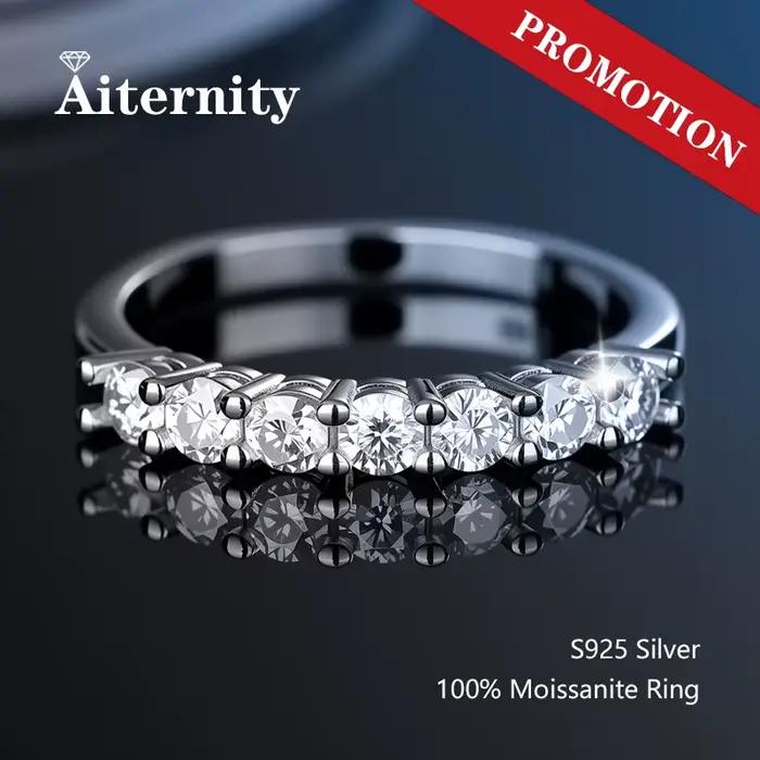 Stylo Polaroid en argent regardé 100% avec diamant Pass pour femme, bague Moissanite, bague de maria