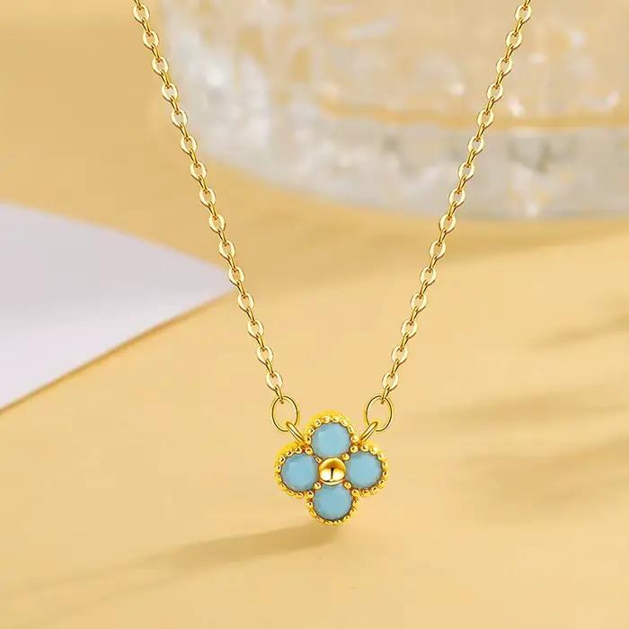 Collier avec pendentif trèfle porte-bonheur en argent Sterling 925 pour femmes, chaîne de clavicule 
