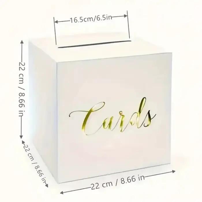 Boîte à Cartes en Carton Blanc pour Décoration de ixde Mariage, Enveloppe de Réception, Argent, Anni