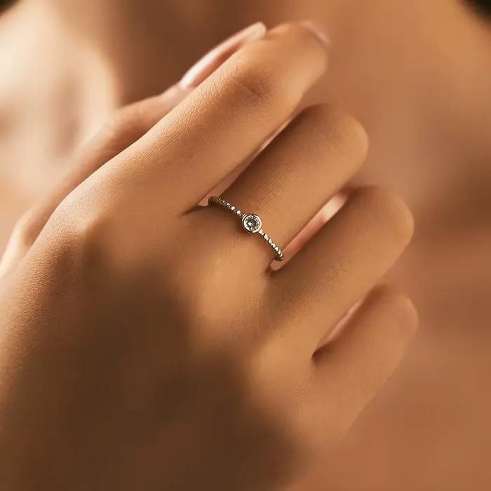 MODIAN – bague Moissanite en argent Sterling 925, perles, bagues empilables à la mode pour femmes, b