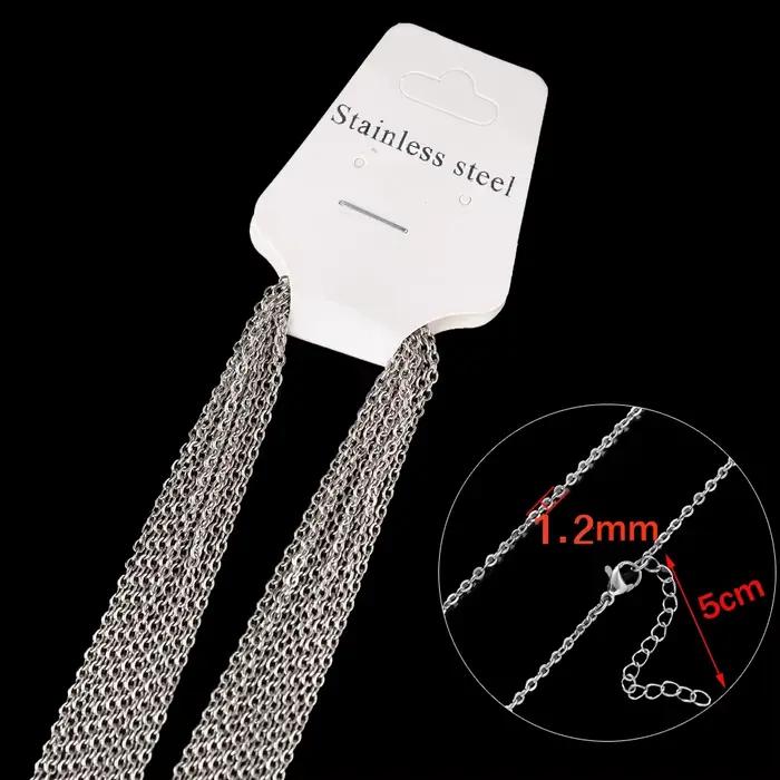Collier chaîne à maillons en acier inoxydable doré, 45 + 5cm, avec fermoirs à homard, pour hommes et