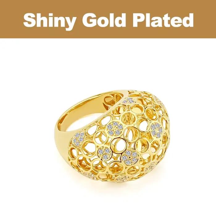 IVOG – bague ajourée au Design luxueux pour femmes, bague en zircone cubique, bijoux à la mode, maga