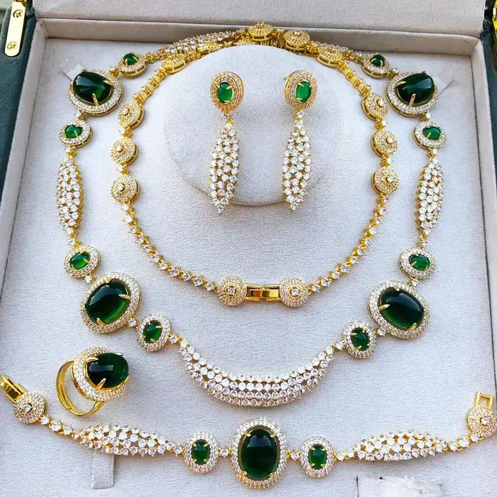Parures de bijoux de mariage de haute qualité Missvikki, nouveaux ensembles de luxe avec collier lon