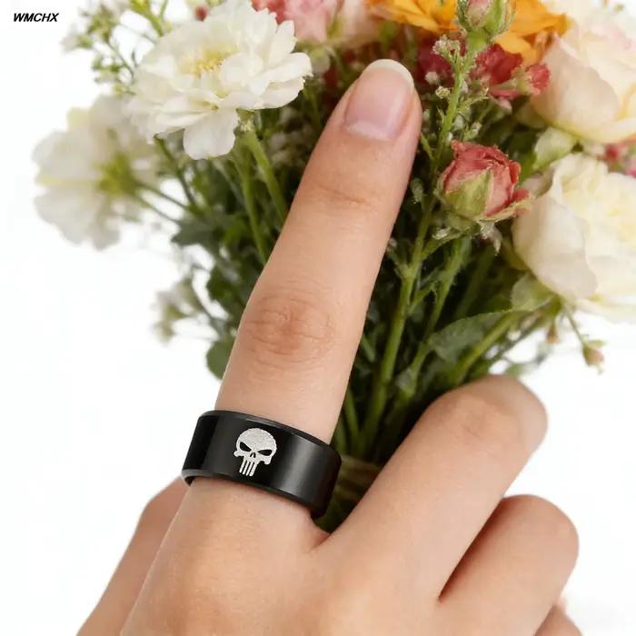 Bague en titane noir pour hommes, finition mate, classique, bijoux de fiançailles, alliances pour ho