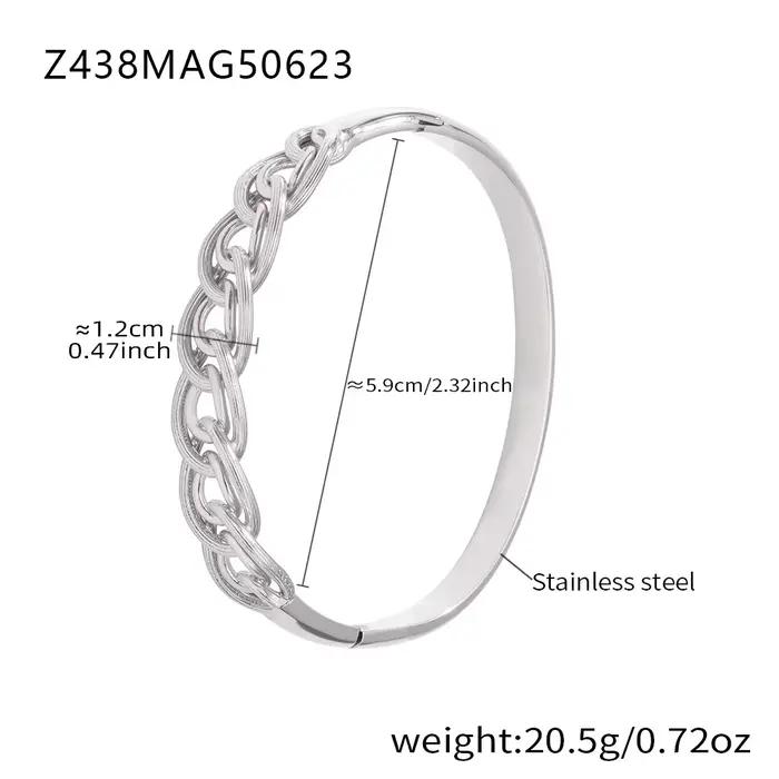 Bracelet Vintage incrusté de Zircon brillant pour femmes, en acier inoxydable, brillant, étanche, bi