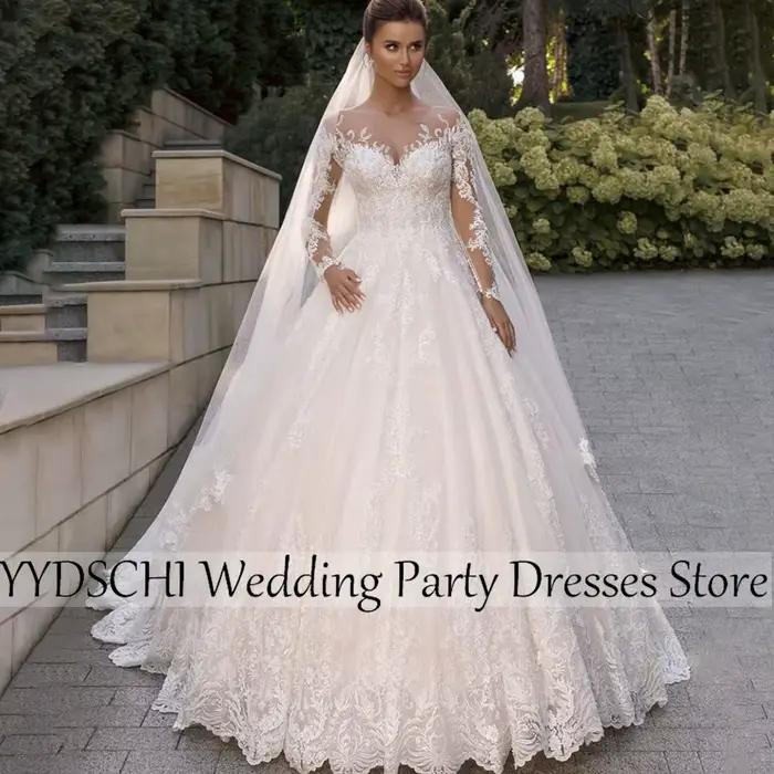 Robes de mariée 2025 – Robe de mariée sexy avec appliques, robe de bal, dos nu orné de cristaux, déc
