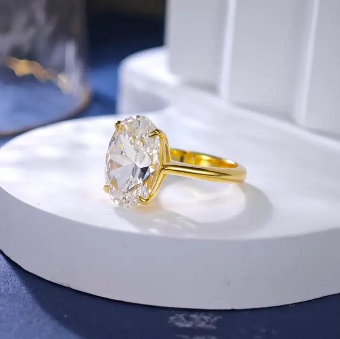FIRERIN – bague ovale en Moissanite 100% 4