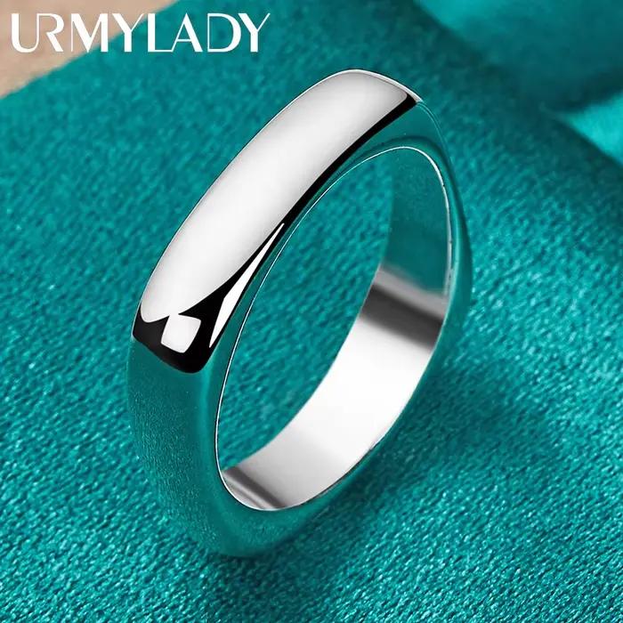 URMYLADY – bague ronde et carrée en argent Sterling 925