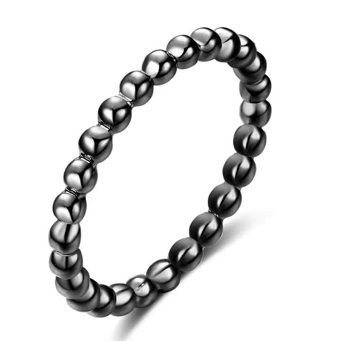 Alliance en acier inoxydable VQYSKO avec plaqué or 18 carats et motifs perles d'eau pour femmes occasions spéciales romantiques et soirées