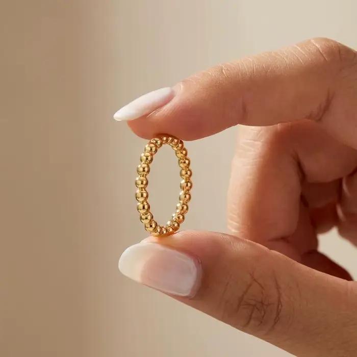 Ensemble de bagues empilables Mariasz Minimalist en acier inoxydable plaqué or pour femmes et hommes occasions spéciales minimalistes élégantes dorées argentées