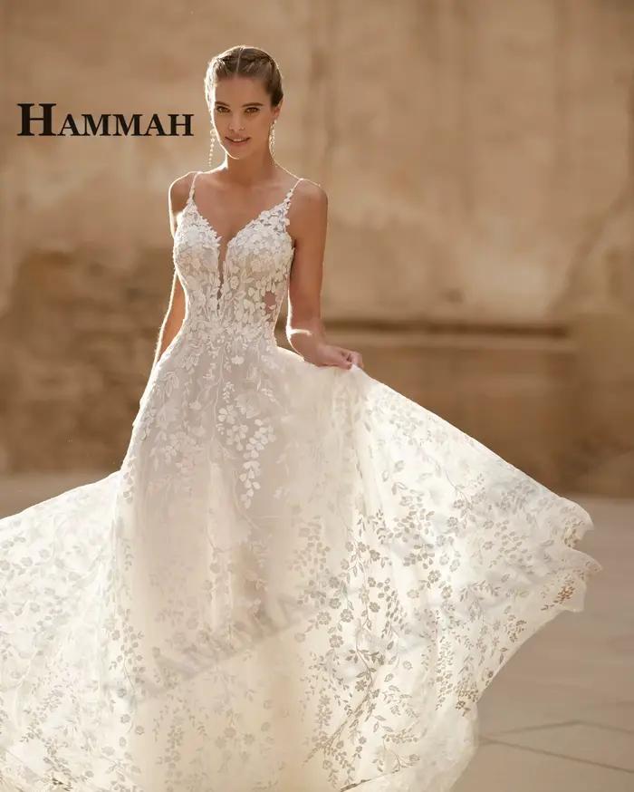 HAMMAH Robe De mariée sans manches à la mode