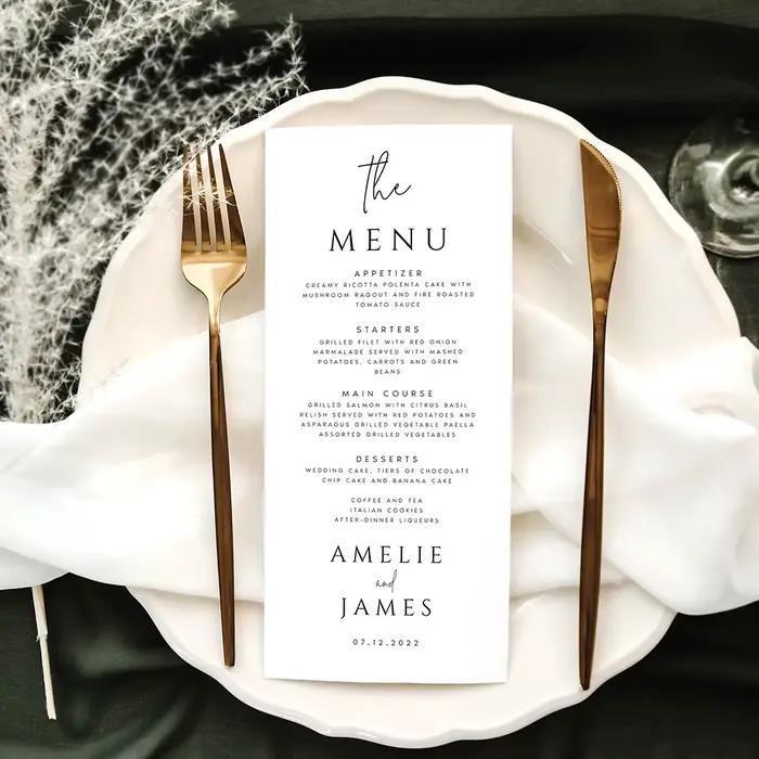 Cartes de remerciement personnalisées faire part de mariage menu de mariage décorations de table pour occasions spéciales mariage fiançailles fêtes