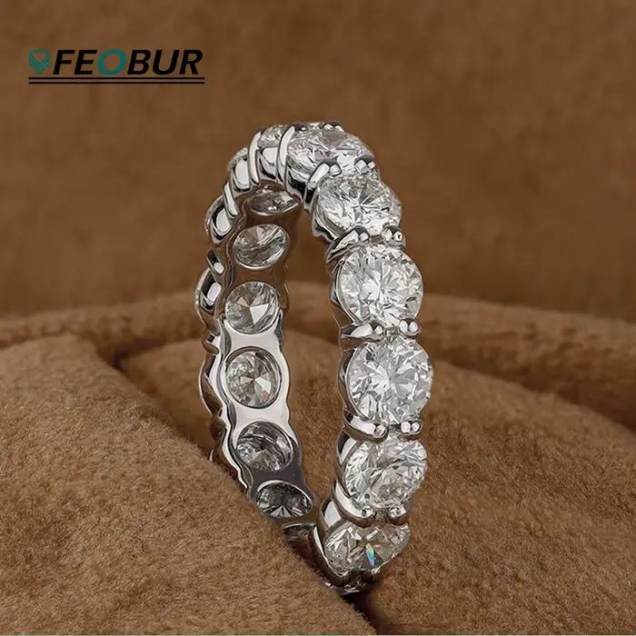 Bague en Moissanite 2/3/4/5mm pour Femme