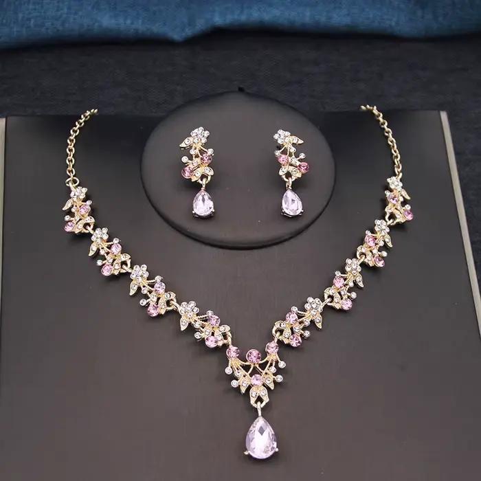 Ensemble de bijoux de mariée couronne de princesse pour femmes