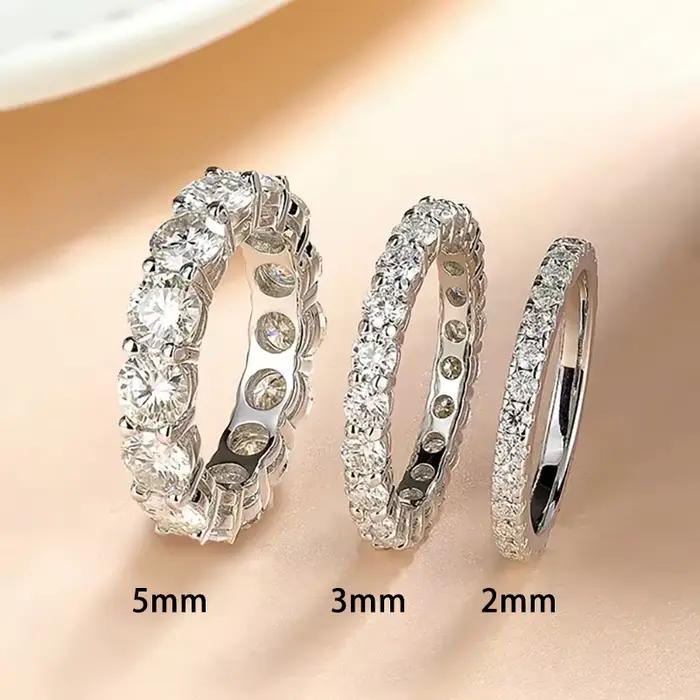 Bague en Moissanite 2/3/4/5mm pour Femme