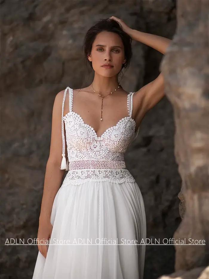 Robe de mariée bohème personnalisée en dentelle