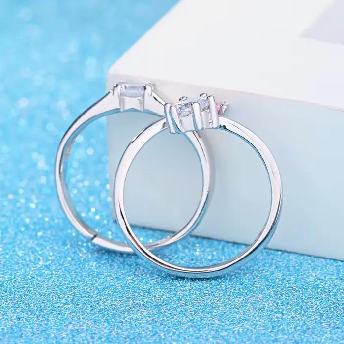 Bague de luxe en argent sterling 925 avec zircon exquis pour hommes et femmes