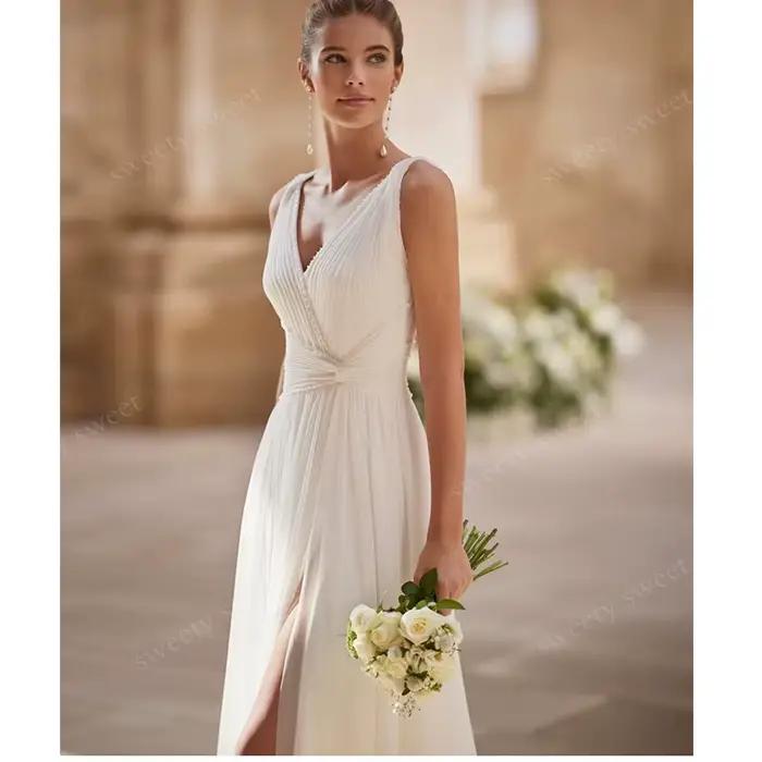 Robe De mariée Vintage entièrement en mousseline De soie