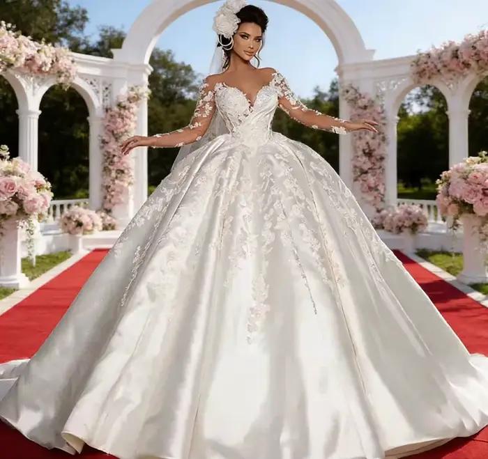 Robe de mariée à manches longues