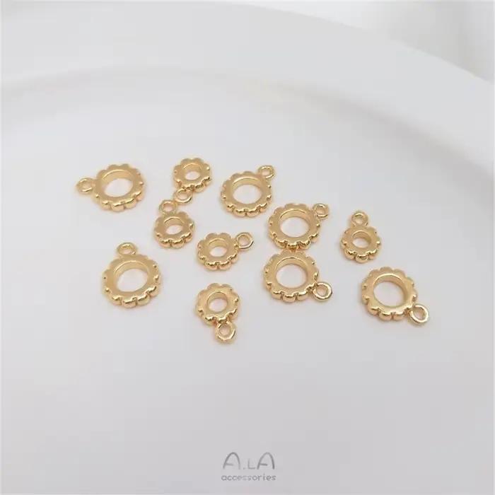 Anneau fermé en dentelle de conservation de couleur or 14K