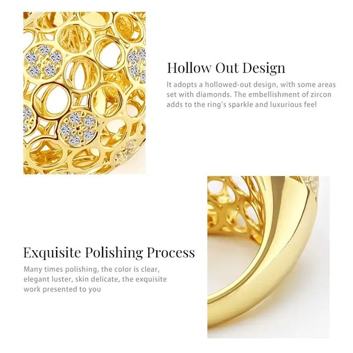 IVOG – bague ajourée au Design luxueux pour femmes, bague en zircone cubique, bijoux à la mode, magasin phare officiel