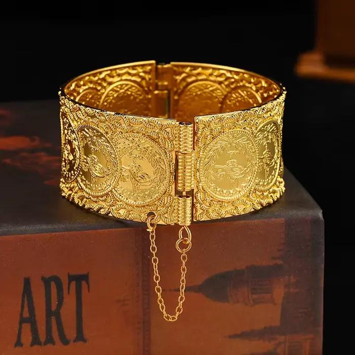 LUIZADA Bracelets de mariée plaqués or pour femme