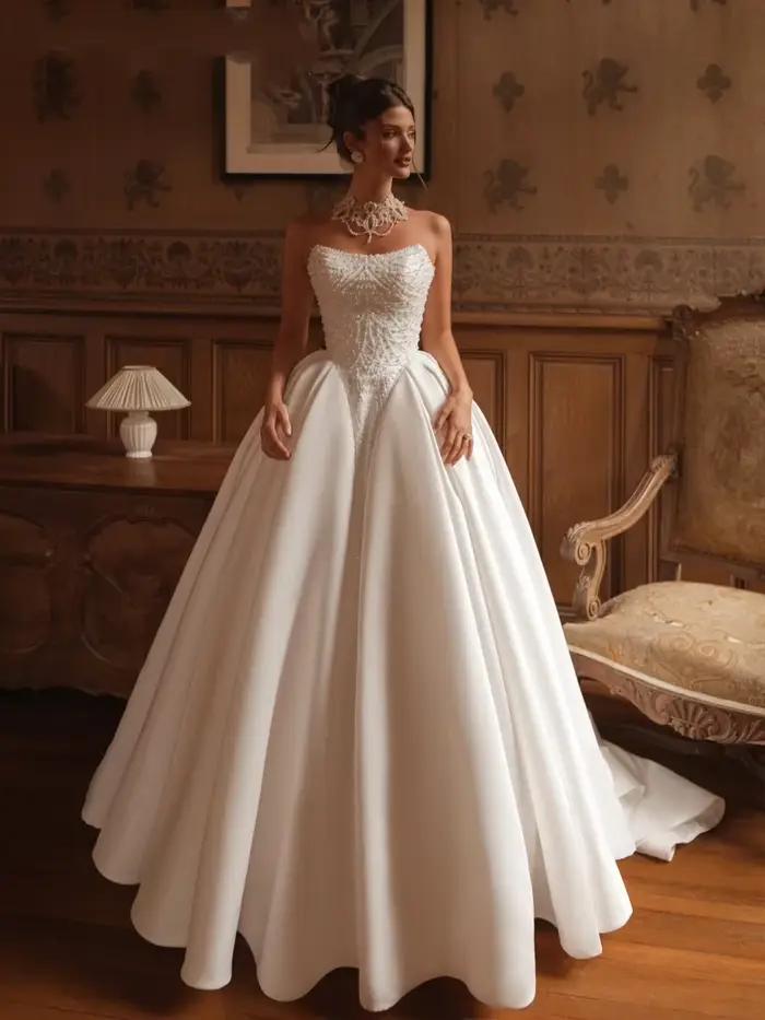 Robe de mariée élégante sans bretelles