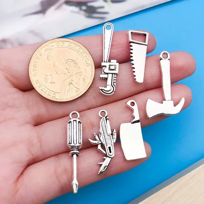 Lot de 20 pièces / Série d'outils en argent antique pour la fabrication de bijoux fantaisie DIY