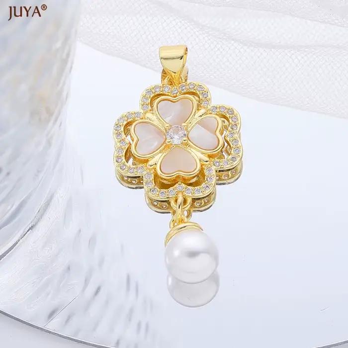 JUYA Pearl Mary Amulet Charms avec cristal pour femme