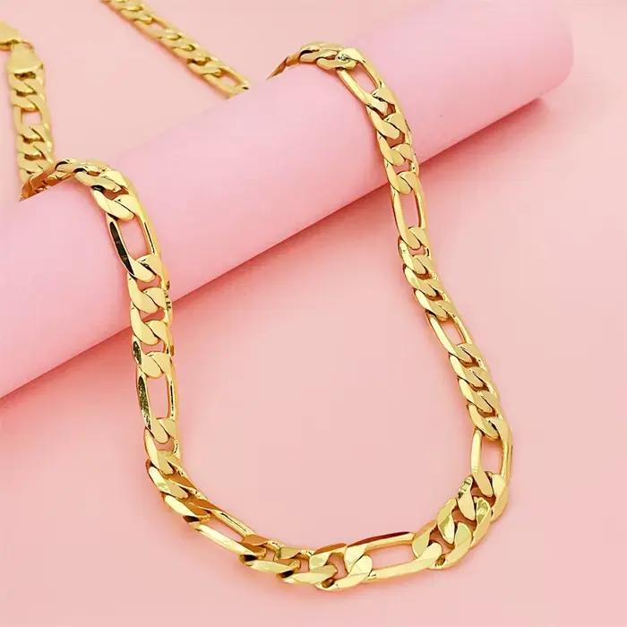 Collier géométrique en or véritable 18 carats pour homme et femme occasions spéciales style moderne certifié qualité