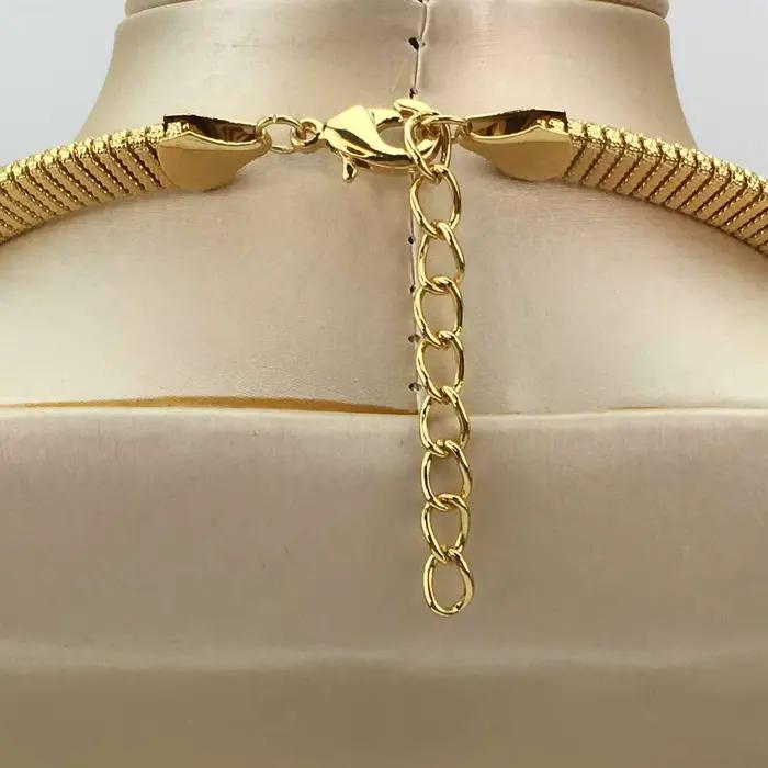 Ensemble de bijoux de dubaï, boucles d'oreilles et pendentif au Design irrégulier, ensemble de 2 pièces pour mariage, collier de mariée, boucles d'oreilles, accessoire FHK16675