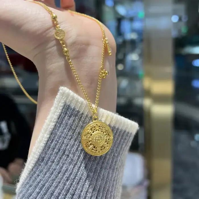 Briex Jewelry – collier boussole à huit trésors en or véritable 18 carats pour femme