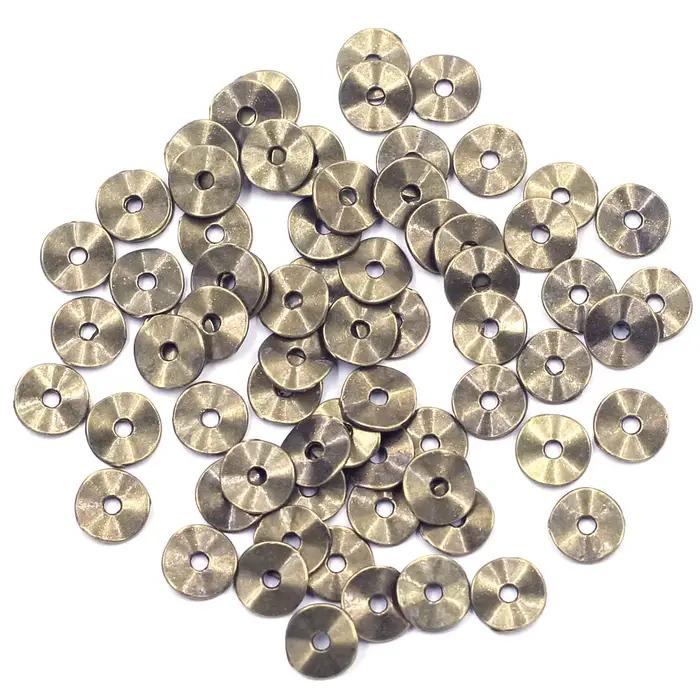 Boucles d'oreilles ronde en forme de vague perles d'espacement spacer beads en métal alliage de zinc pour bracelets bijoux élégants occasions spéciales