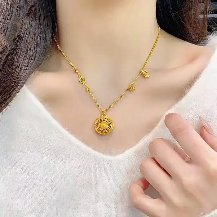 Briex Jewelry – collier boussole à huit trésors en or véritable 18 carats pour femme