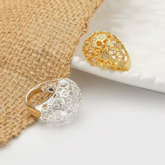 IVOG – bague ajourée au Design luxueux pour femmes, bague en zircone cubique, bijoux à la mode, magasin phare officiel