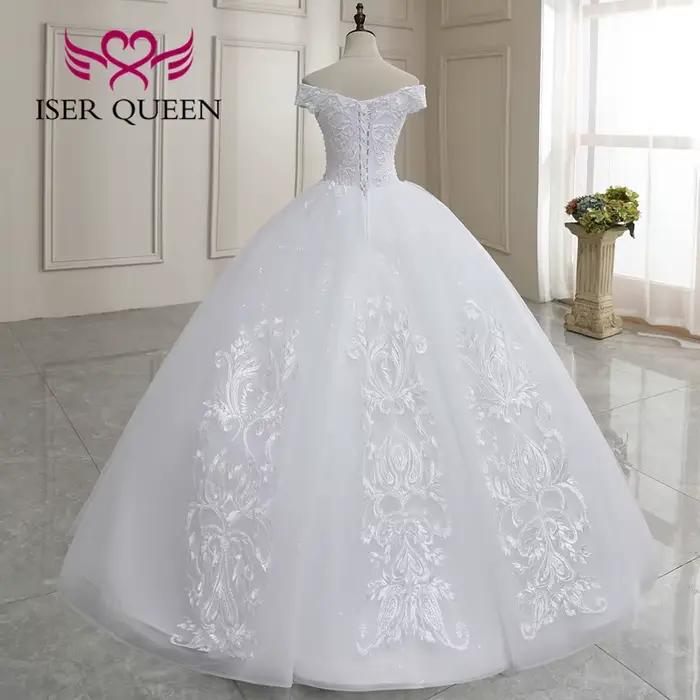 Personnalisé belle perles princesse robe de mariée grande taille qualité broderie robes