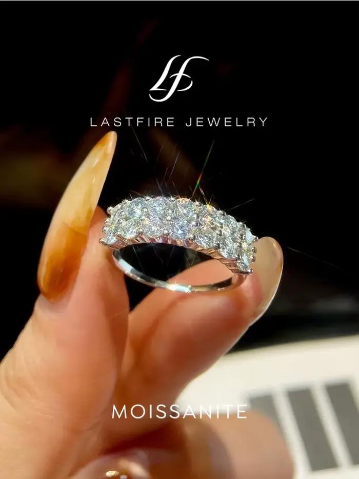 Bague de luxe en moissanite couleur D 1