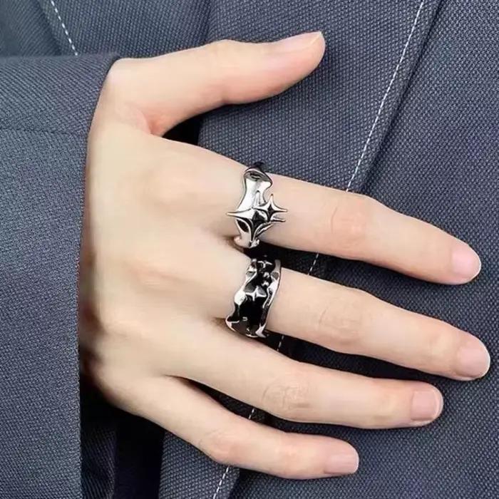 Bagues étoiles irrégulières couleur argent