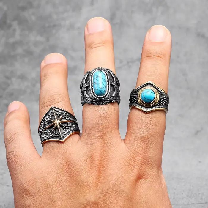 Bague Starry SION L en acier inoxydable pour homme