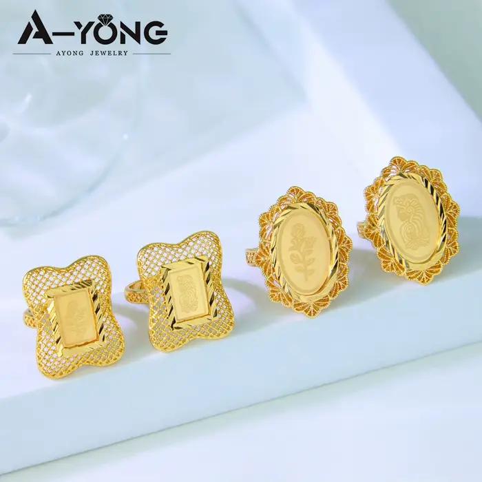 Bague de fiançailles classique platinée pour femmes, design doré traditionnel du Nigeria, bijoux de mariage et cérémonies, alliances de mariage pour occasions spéciales