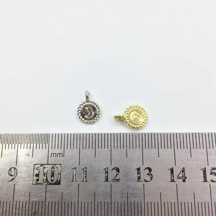 Eruifa 20 pièces 8mm belle lune impression pièce en alliage de Zinc collier